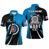 Maxcorners Personalized Blue Jerseys Archery Mode On Polo Shirts For Men Custom Archery Jerseys Team Shirts
