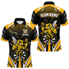 Maxcorners Personalized Funny Bee Lightning Darts Shirt For Men Custom Yellow Black Darts Jersey, Darts Gift TU0309