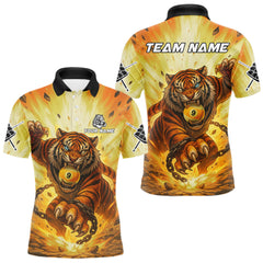 Maxcorners Personalized Yellow 9 Ball Pool Tiger Billiard Shirt For Men Custom Billiard Team Jersey Outfit TU0408