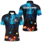 Maxcorners Personalized Flame Wolf 8 Ball Billiard Shirt For Men Custom Billiard Balls Pool Team Jersey MT1309
