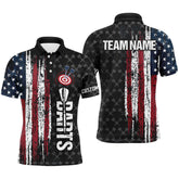 Maxcorners Grunge Vintage American Flag Custom Dart Shirts For Men, Pride Team Patriotic Dart Jerseys