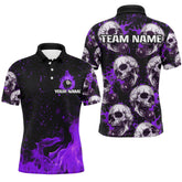 Maxcorners Purple Skull Fire 8 Ball Men Billiard Jersey Multicolor Option Customized Name, Team Name 3D Shirt