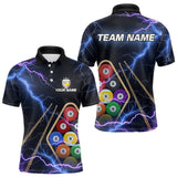 Maxcorners Purple Thunder Lightning 9 Ball Billiard Shirt For Men Custom 9 Ball Team Shirt, Billiards Jerseys TU2710