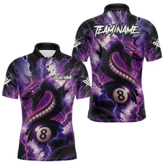 Maxcorners Purple Thunder Lightning Cobra Snake 8 Ball Billiard Shirt For Men Custom Pool Team League Jersey TU1609