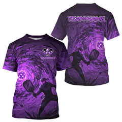 Maxcorners Lightning Purple Human Play Pickle Custom Men's Pickleball Ball T-Shirt Pickleball Team MT0811