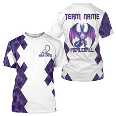 Maxcorners Custom Purple Galaxy Dragon Holographic Pickleball Ball Jerseys Men Pickleball Team Shirts