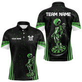 Maxcorners Custom Green Alien And Dartboards Dart Polo Shirts For Men, Dart Team Jersey LM1008