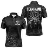Maxcorners Custom Men's Darts Shirt With Shadow Bison & Cracked Stone Texture, Darts Jersey