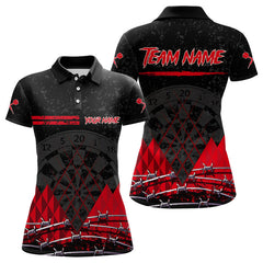 Maxcorners Barbed Wire & Grunge Dartboard Red Darts Shirt For Men - Custom Name For Players MT2306