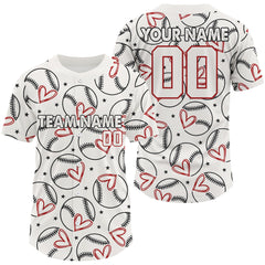 Maxcorners Custom Baseball Jersey For Men Personalized Heart & Baseball, Youth Baseball Jerseys LM2608