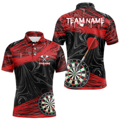 Maxcorners Black And Red Dartboards Custom Polo & 1/4 Zip Dart Jerseys For Men, Dart Team Shirts LM233
