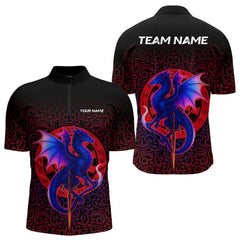Maxcorners Colorful Gradient Dragon Dartboard Red Men's Darts Shirt - Custom Name & Team Jersey LM3006