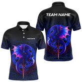 Maxcorners Colorful Gradient Dragon Dartboard Blue Men's Darts Shirt - Custom Name & Team Jersey LM3006