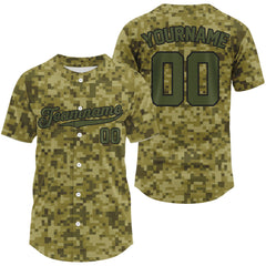 Maxcorners Personalized Army Green Baseball Jerseys Custom Camouflage Baseball Jersey For Men & Youth LM2608