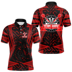Maxcorners Custom Red Dragron With Dartboards Dart Shirts For Men, Dart Team Jerseys LM243