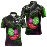 Maxcorners Colorful Thunder Dartboards Grunge Men's Darts Shirt - Custom Name & Team Jersey | Opt2 LM3006