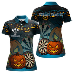 Maxcorners Custom Halloween Funny Darts Polo Jerseys For Men, Darts Team Shirt LM2707