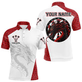 Maxcorners Personalized Black And Red Dartboard With Dragon Dart Shirts For Men, Dart Jerseys