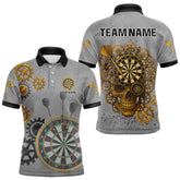 Maxcorners Steampunk Skull & Gold Dart Arrow Funny Darts Shirt For Men - Customizable Name LM0706