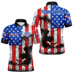Maxcorners Darts Grunge Eagle US Flag Pattern Custom Dart Shirt For Men, Dart Team Jerseys
