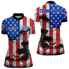 Maxcorners Darts Grunge Eagle US Flag Pattern Custom Dart Shirt For Men, Dart Team Jerseys