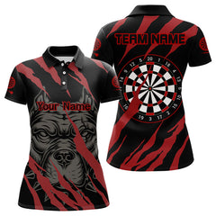 Maxcorners Darts Red Scratch Bulldog Dart Shirt Custom Dart Team Shirt For Men, Dart Jerseys