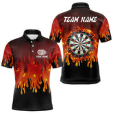 Maxcorners Flame Pattern Multi Color Dartboard Custom Flame Dart Shirt For Men, Dart Jerseys