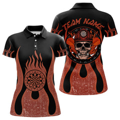 Maxcorners Skull Firefighter Orange-Black Custom Flame Dart Shirt For Men, Dart Team Jerseys