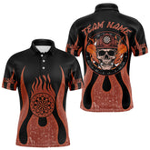 Maxcorners Skull Firefighter Orange-Black Custom Flame Dart Shirt For Men, Dart Team Jerseys