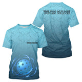 Maxcorners Blue Pickleball T-Shirt For Men Personalized Lightning Ball For Fans LM0803