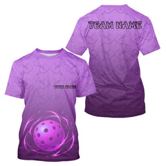 Maxcorners Purple Pickleball Shirt For Men – Custom 3D Lightning Ball Graphic LM0803