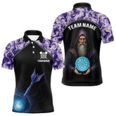 Maxcorners Mystic Sorcerer Dartboard Men's Magical Darts Shirt - Custom Name For Darts Jersey MT1706