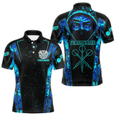 Maxcorners Blue And Black Strike Ninja Men's Funny Darts Team Shirt - Custom Name For Players LM2206