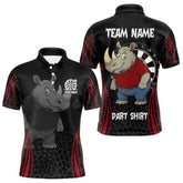 Maxcorners Custom Funny Darts Shirt Chunky Rhino & Colorful Dartboard For Darts Team
