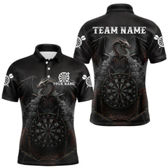 Maxcorners Skeleton Dragon Grey Smokes Cracked Darts League Shirt Custom Dragon Men Darts Jersey