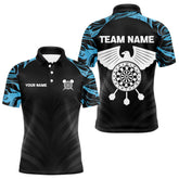 Maxcorners Blue Splash Color Eagle Dartboard Darts Shirt For Women - Custom Team & Player Name LM1625