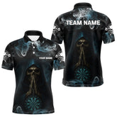 Maxcorners The Reaper & Dartboard Smoke Pattern Darts Team Shirt For Men – Customizable NameMT0306