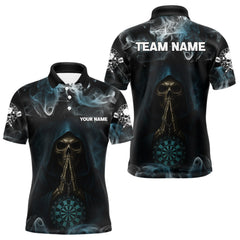 Maxcorners The Reaper & Dartboard Smoke Pattern Darts Team Shirt For Men – Customizable NameMT0306