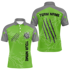 Maxcorners Grey Scratches & White Thunders Men's Darts Shirt - Custom Name For Dart Players MT1006