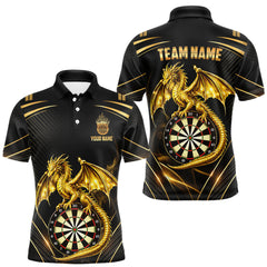 Maxcorners Gold Light Dragon Dartboard Custom Men Darts Polo League Shirts Dragon Dart Jerseys