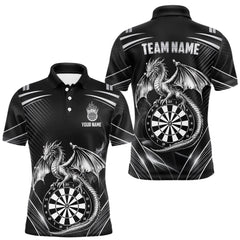 Maxcorners Silver Light Dragon Dartboard Custom Men Darts Polo League Shirts Dragon Dart Jerseys