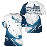 Maxcorners Navy Men's Pickleball T-Shirt Personalized Grunge Pickleball For Fans, Pickleball Team MT0708