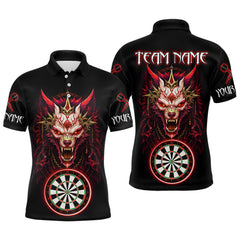Maxcorners Red Vicious Wolf Ruler Dartboard Darts Shirt For Men - Custom Name & Team Jersey TU2606
