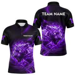 Maxcorners Custom Purple Fantasy Tiger Storm Dart Arrow Darts Polo Shirt For Men Dart Team Jerseys LM0611