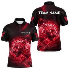 Maxcorners Custom Red Fantasy Tiger Storm Dart Arrow Darts Polo Shirt For Men Dart Team Jerseys LM0611