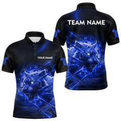 Maxcorners Custom Blue Fantasy Tiger Storm Dart Arrow Darts Polo Shirt For Men Dart Team Jerseys LM0611