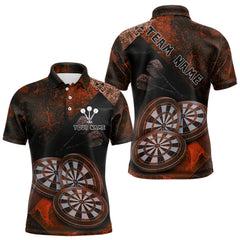 Maxxcorners Triple Dartboards Grunge Darts Shirt For Men Custom Name For Players | Opt2 - Red MT0307