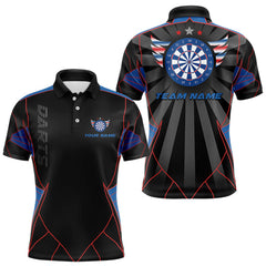 Maxcorners Red And Blue Wings Dartboard Custom Darts Polo Shirt For Men - Darts Team Jersey MT1007