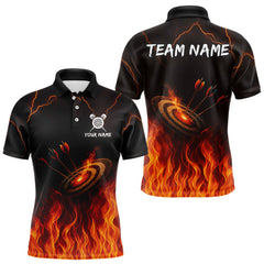 Maxcorners Flaming Darts & Arrow Custom Darts Polo Shirt For Men - Darts Team Jersey MT1007