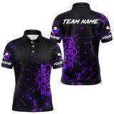 Maxcorners Custom Black And Purple Wolf Dartboard Dart Jersey For Men Outfits Dart Team Jerseys LM1109